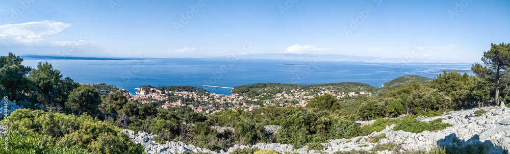 City Osor between islands Cres and Losinj from above City Osor between islands Cres and Losinj from above