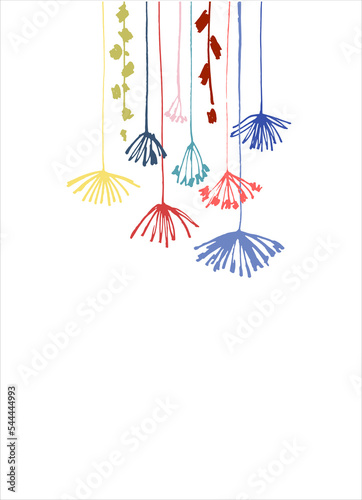 Pre made template with dry flower. Summer concept. Decorative greeting card, invitation, poster, design background, birthday party.