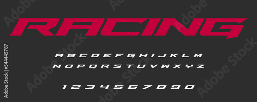 Fotografia Racing font vector