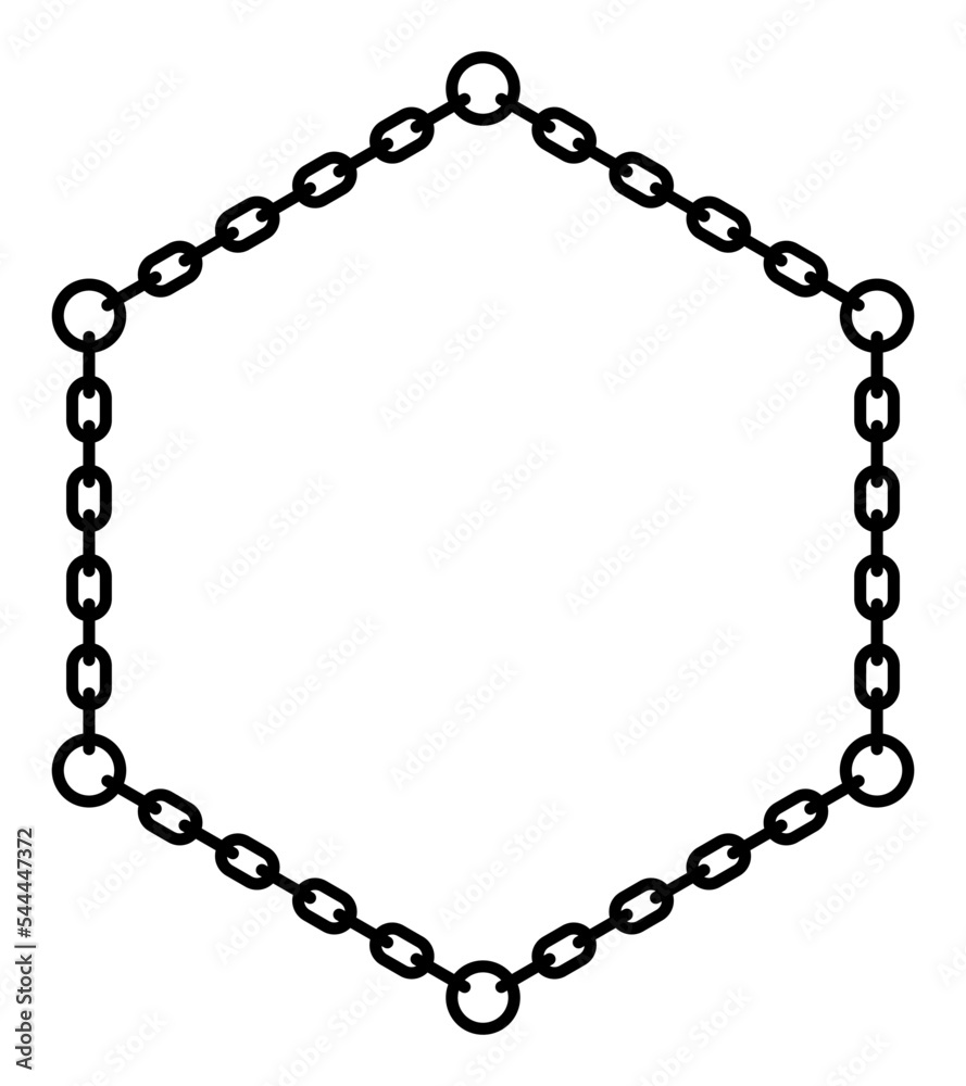 Abstract silhouette hexagon chain