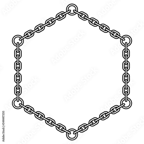 Abstract contour hexagon chain
