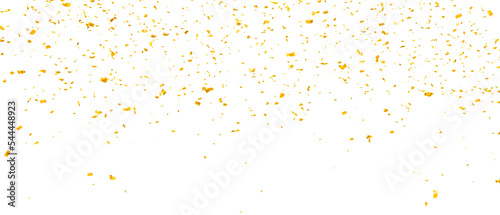 Foto Golden confetti falling down isolated on transparent background