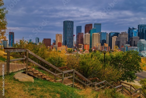 Moody Clouds Over Downtown Calgary In The Fall © Lisa