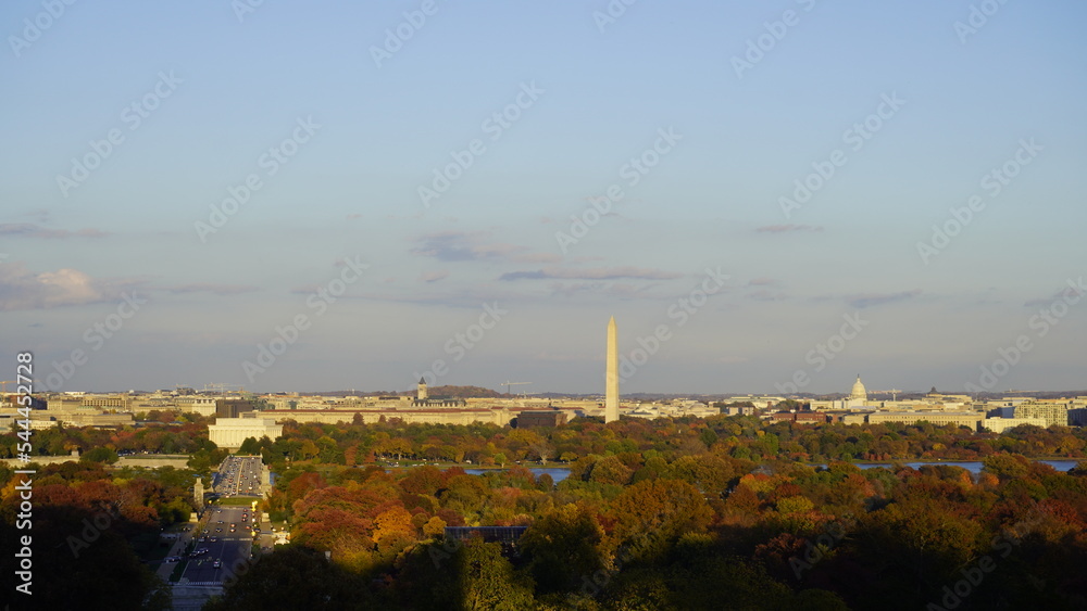 Washington Monument in the fall