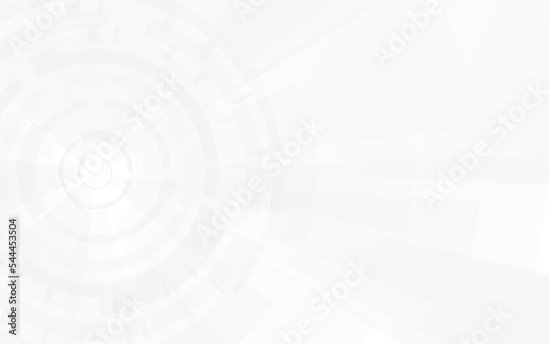 Abstract technology background. White futuristic texture with gears and circles. Modern minimal design. Neutral website backdrop. Smooth geometric concept. Vector illustration