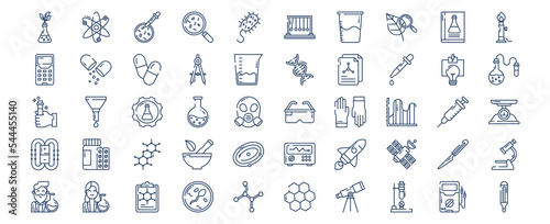 Collection of icons related to School education, including icons like Book, Exam Paper, Graduation, Globe and more. vector illustrations, Pixel Perfect set