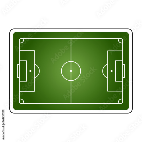 Football. Soccer field top view. Coach table for tactic presentation for players. Vector illustration