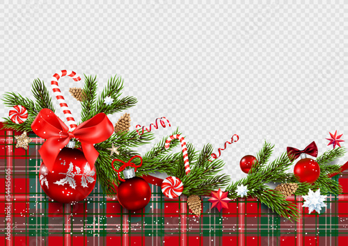 Red holiday tartan decor