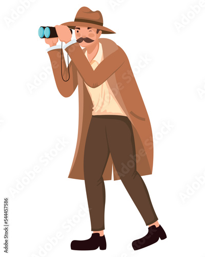 detective spying with binoculars © Gstudio