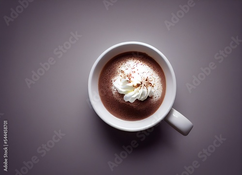 Photo Cup of hot chocolate cocoa and cream