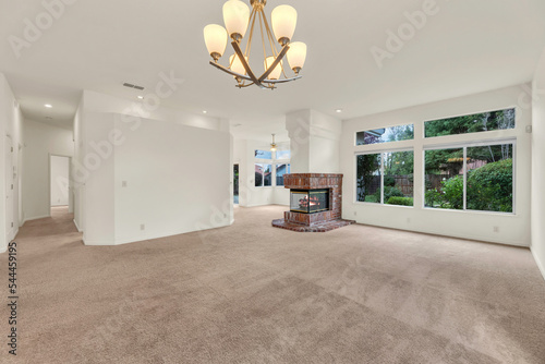 Living room with fireplace