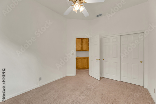 Bedroom with carpet