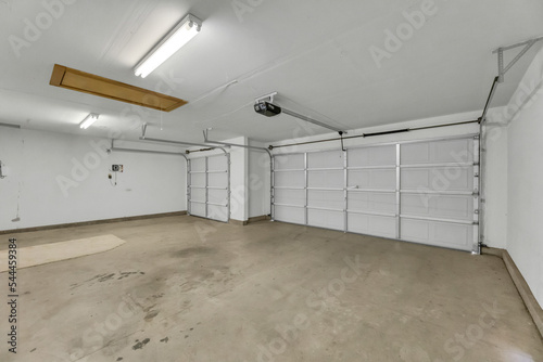 Residental garage with lighting