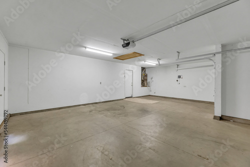 Residental garage with lighting