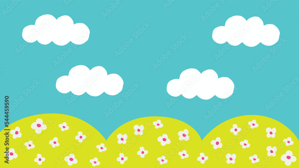 Fototapeta premium Summer cute simple background illustration easy to edit color