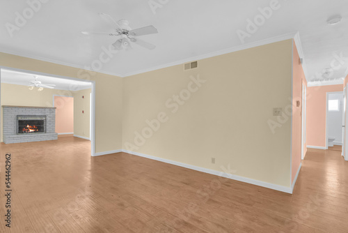 Living room with fireplace