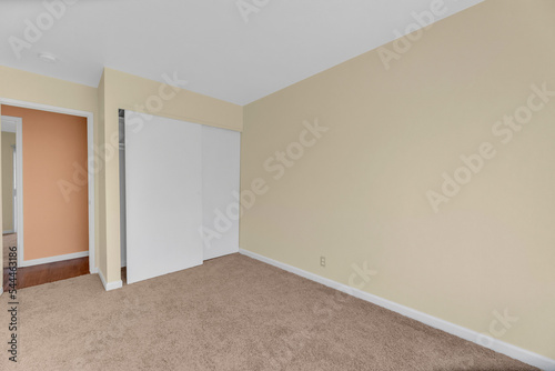 Bedroom with carpet and walls