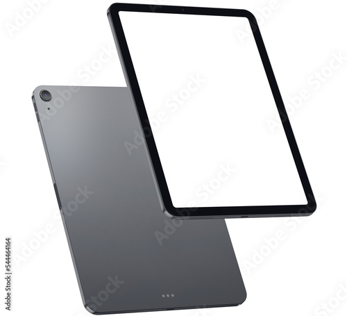 tablet pc with blank screen  on isolated empty background for mockup