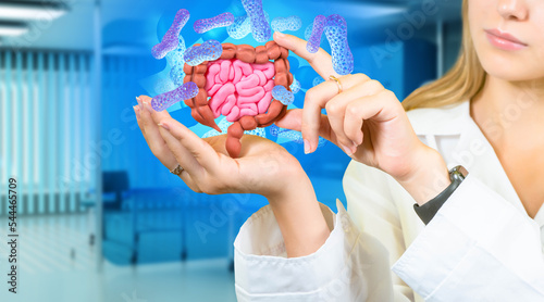 Bacteria around intestinal ...