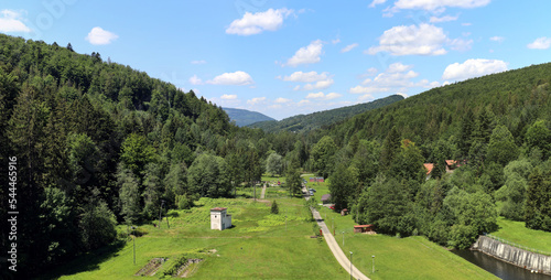 Fototapeta Naklejka Na Ścianę i Meble -  Peaceful valley in Beskid Mountains in Poland