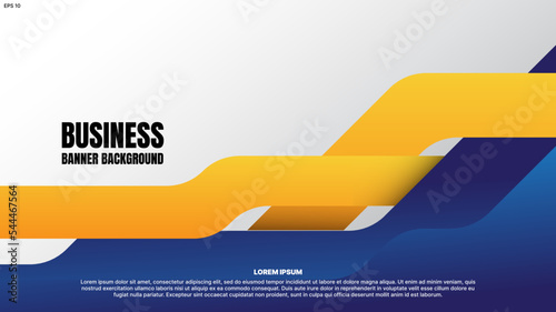 business corporate banner background with yellow and blue abstract shapes. vector illustration