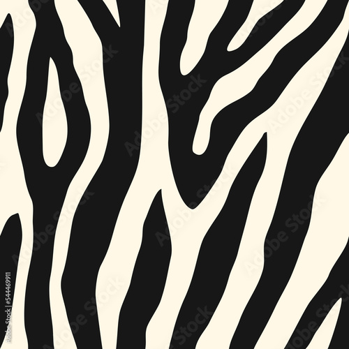Zebra skin seamless pattern. Animal fur print. Repeating stripes motif. Wildlife, natural camouflage texture