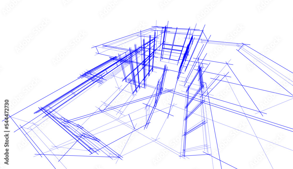 Architectural drawing of modern house vector illustration Architectural drawing of modern house vector illustration