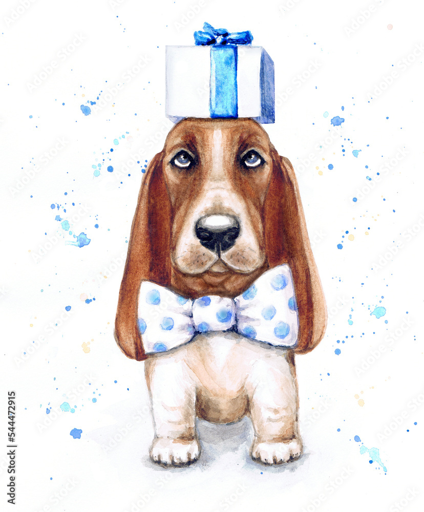 basset hound bow tie