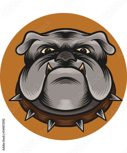 The head pitbull mascot logo