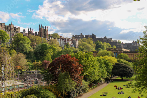Panoramic view of Princes Street Gardens South Gyle, Edinburgh, Scotland
