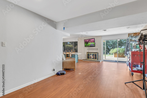 Living room with fireplace