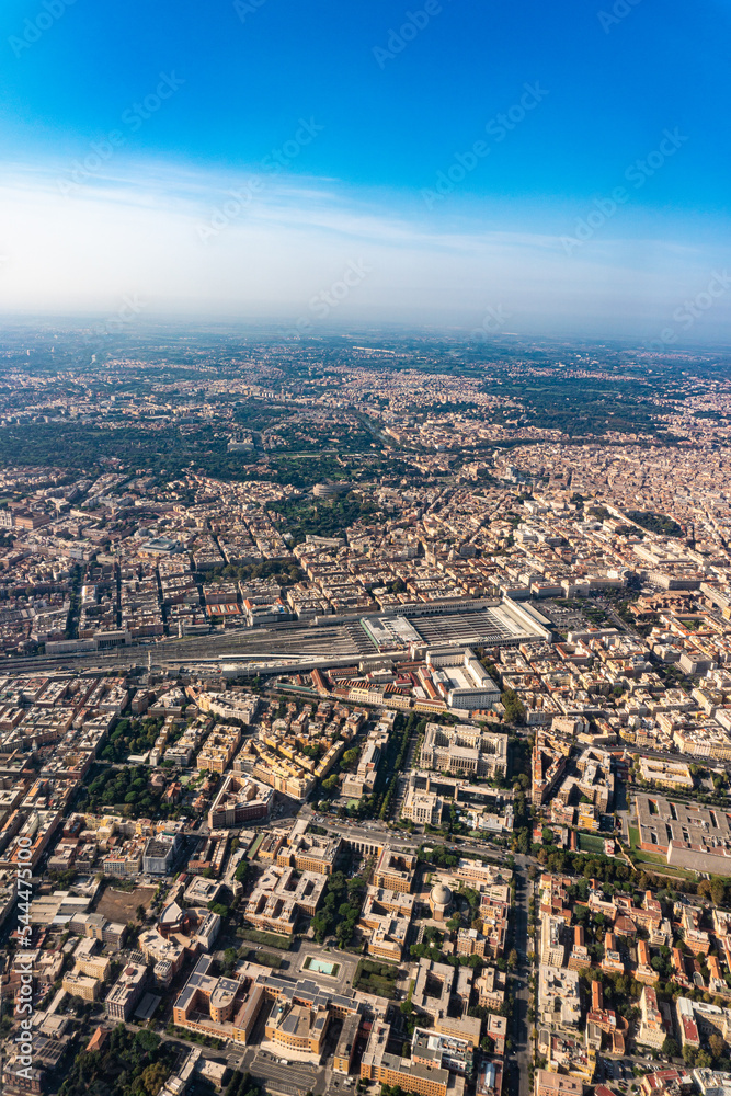 Rare aerial view over Rome, Italy