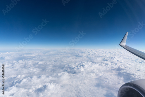 View from a airplane window at 35.000 feet high