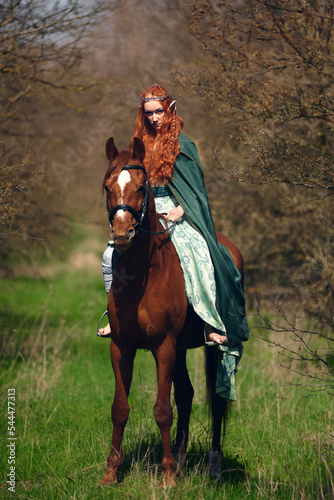 forest elf girl with a horse © Vitaliy Rutchin