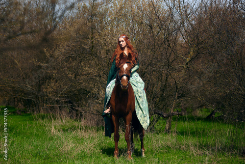 forest elf girl with a horse © Vitaliy Rutchin
