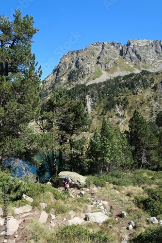 Pyrenees, Carros de Foc hiking tour. A week long hike from hut to hut on a natural scenery with lakes, mountains and amazing flora and fauna.
