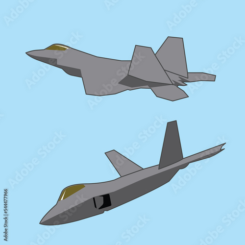 F22 raptor stealth fighter illustration vector design