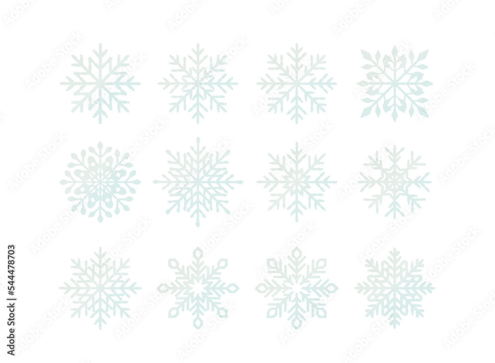 色々な形の雪の結晶のイラスト素材 色々な形の雪の結晶のイラスト素材