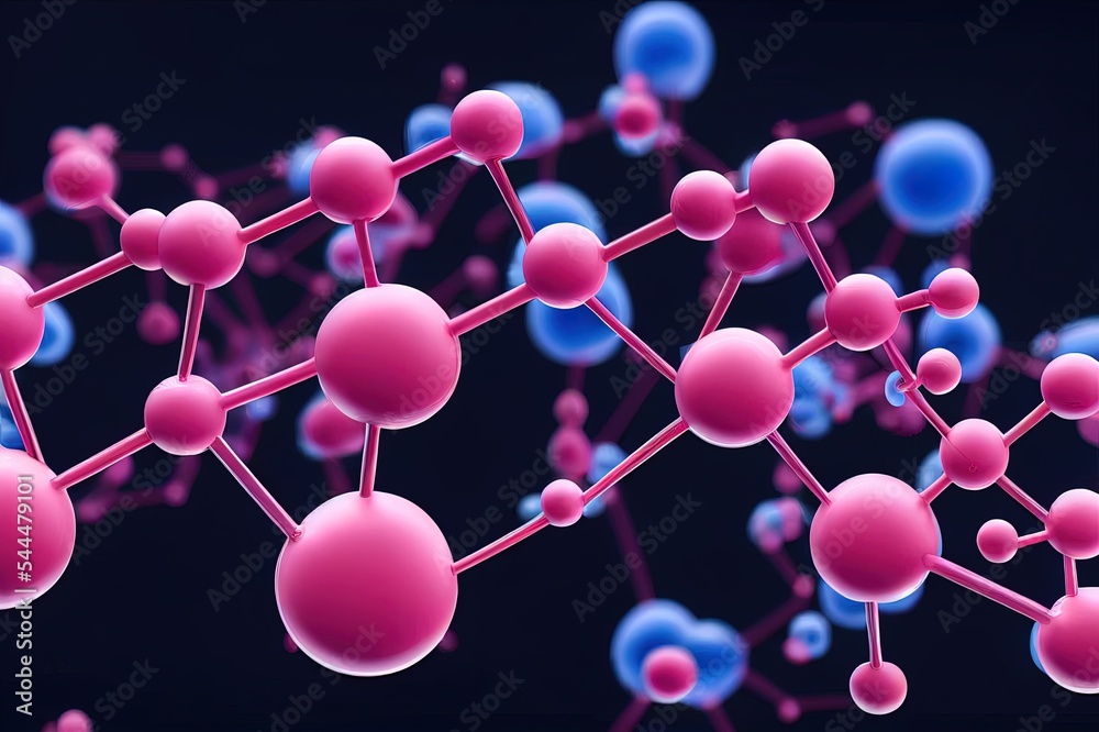molecules background. Science illustration of a cream molecule. Hyaluronic acid skin solutions advertising, collagen serum drop with cosmetic advertising background. 3d rendering. molecules background. Science illustration of a cream molecule. Hyaluronic acid skin solutions advertising, collagen serum drop with cosmetic advertising background. 3d rendering.