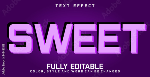 Editable sweet text style effect