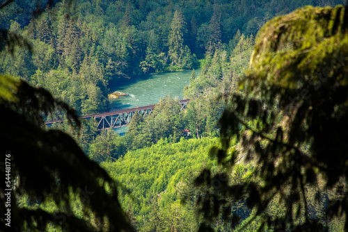 Bridge over the lake. Washington State, Seattle. Top view.