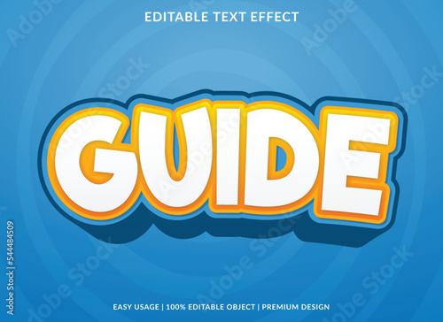 guide editable text effect template with abstract background use for business logo and brand