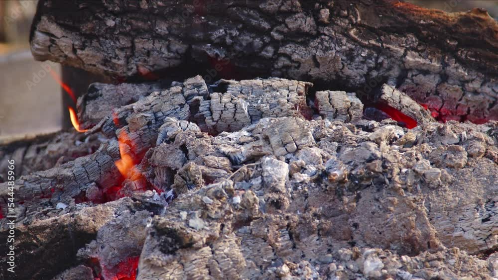 Close Up Shot of Wood Fire in the Camp Footage. Close Up Shot of Wood Fire in the Camp Footage.