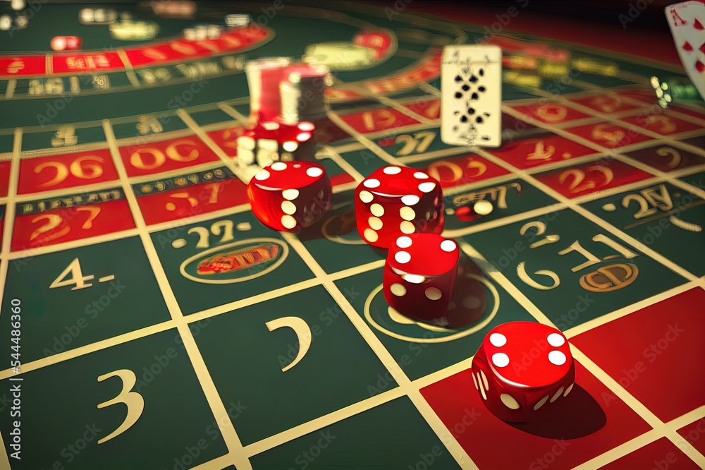 Casino roulette, chips and dice. Vegas casino game. Probability of luck in  gambling. Online casino. 3d rendering. Stock-Illustration | Adobe Stock