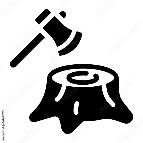 deforestation glyph icon