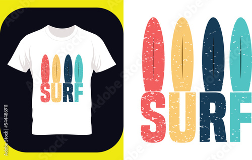 Surf illustration typography, T-shirt design with typography