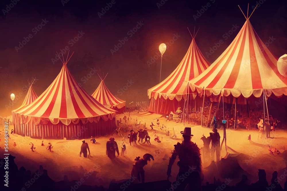 American Circus Horror Tent Camp. Theater Cinema, Story Opera. Concert