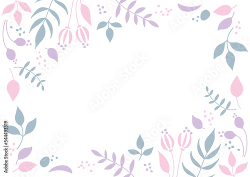 北欧風かわいい手描きの植物フレーム