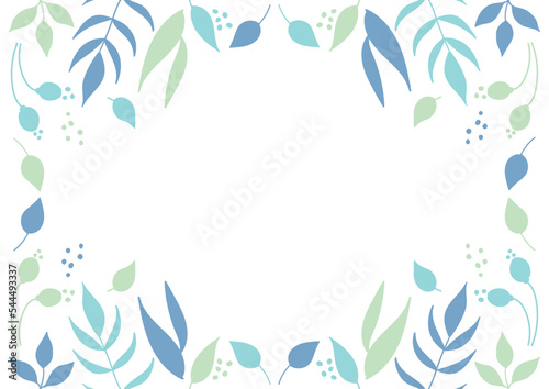 北欧風かわいい手描きの植物フレーム