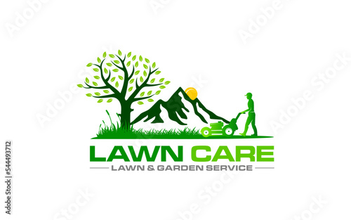 Illustration graphic vector of lawn care, landscape services, grass concept logo design template